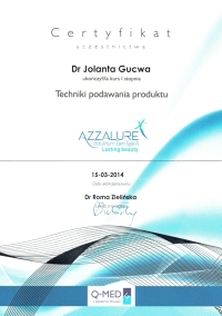 Jolanta Gucwa - Techniki podawania produktu