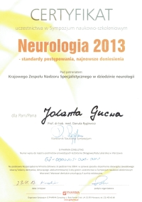 Jolanta Gucwa - Neurologia 2013 - standardy postępowania, najnowsze doniesienia